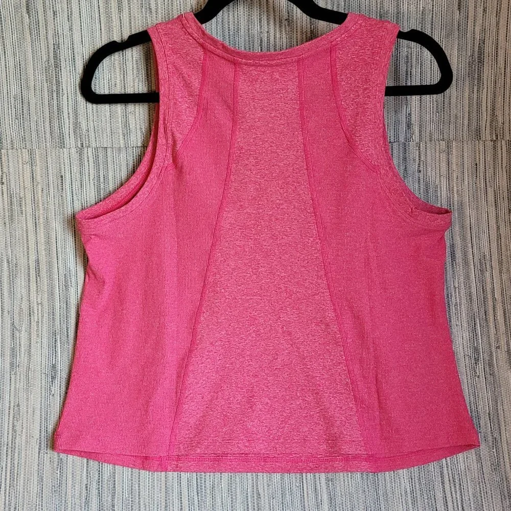 NWT Member's Mark Women's Pink Heather Soft Rib Cropped Tank Top Size Large - Picture 5 of 12